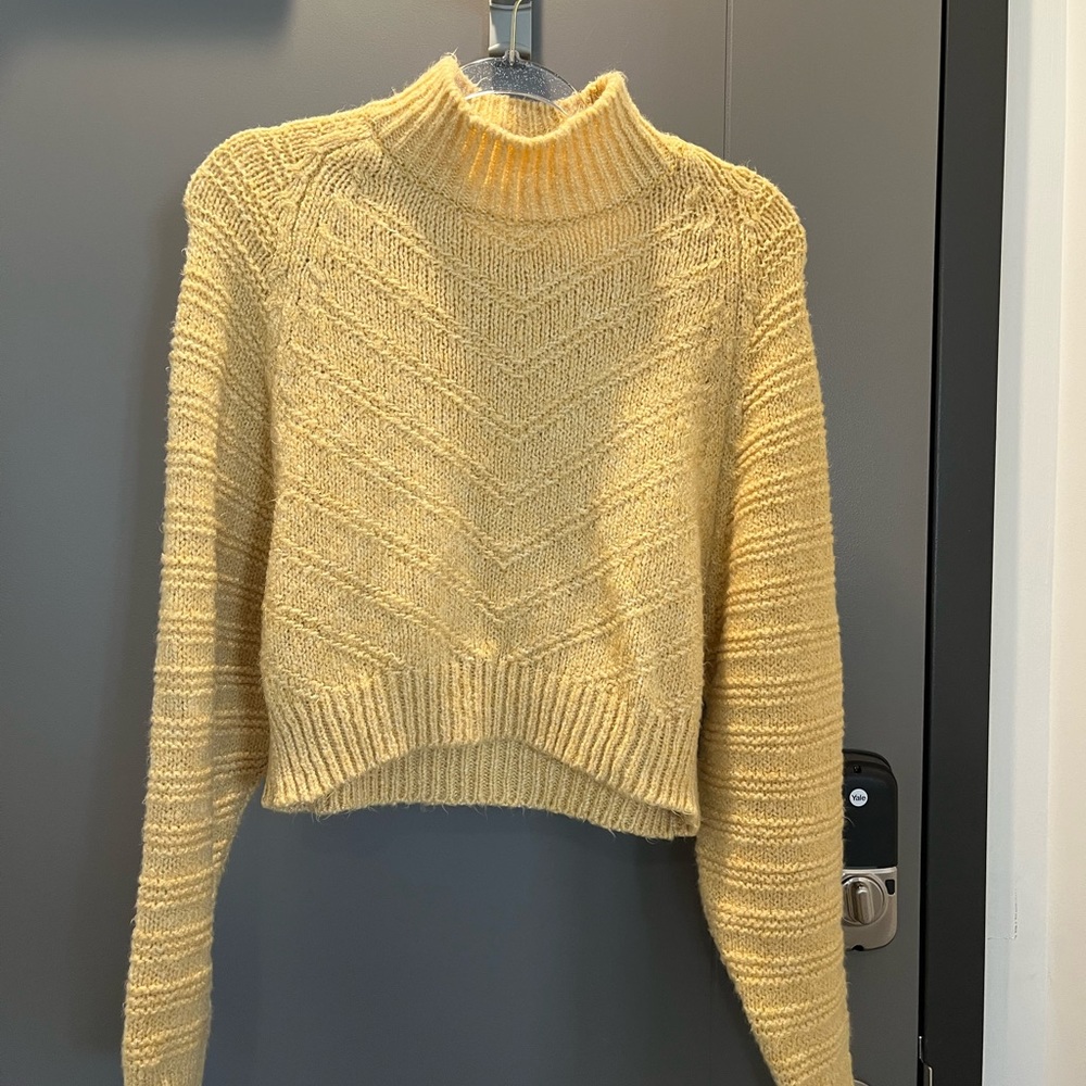 Topshop Chevron Knit Crop Sweater